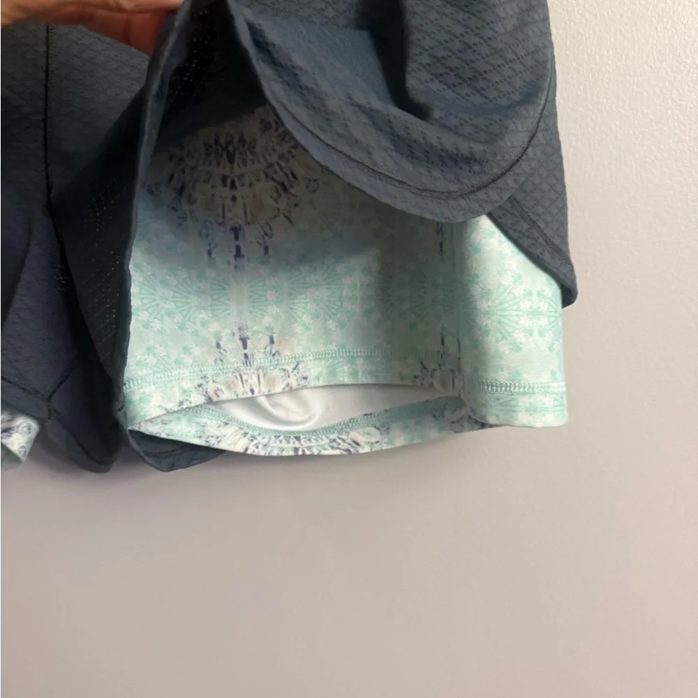 CALIA by Carrie Underwood Dark Gray and Mint Athletic Shorts - Picture 2 of 4